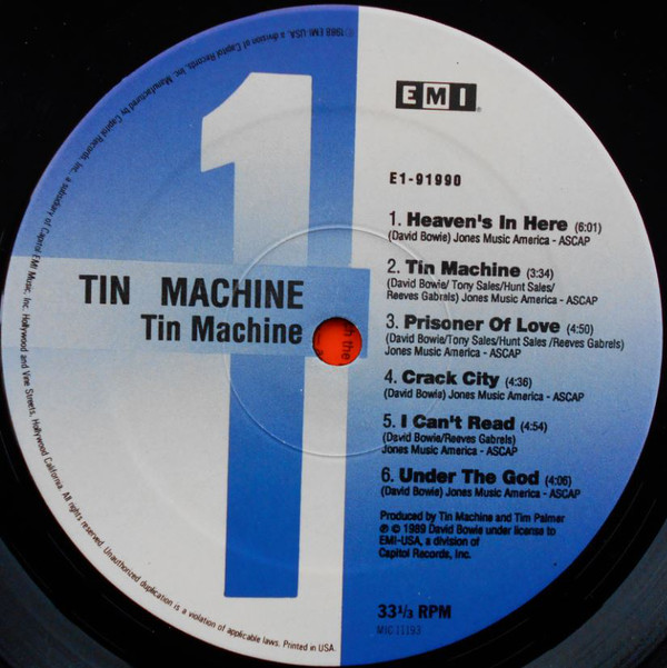 Tin Machine - Tin Machine - Used Vinyl - High-Fidelity Vinyl Records