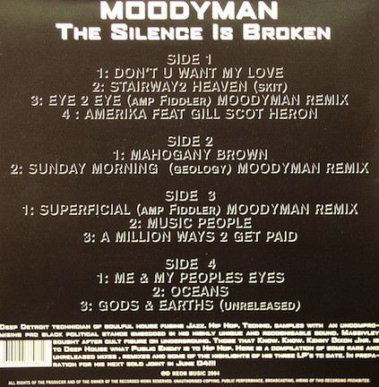 Moodymann - The Silence Is Broken Volume 1 (Vinyl has scuffs on